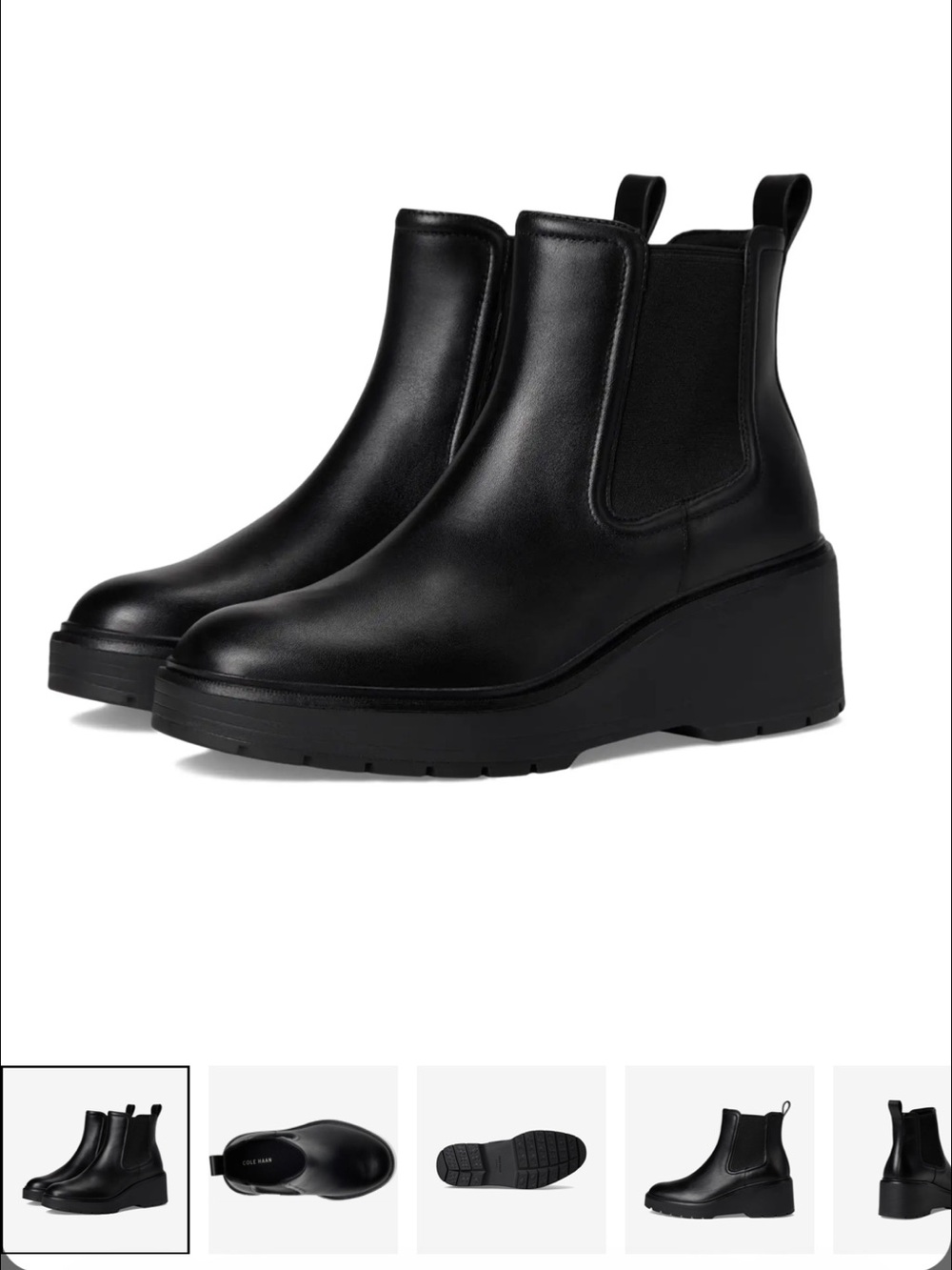 Cole Haan Black Leather Waterproof Women’s Boots - Picture 1 of 7